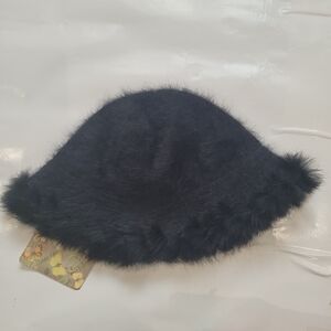 Black Rabbit Hair Fur Women's Hat